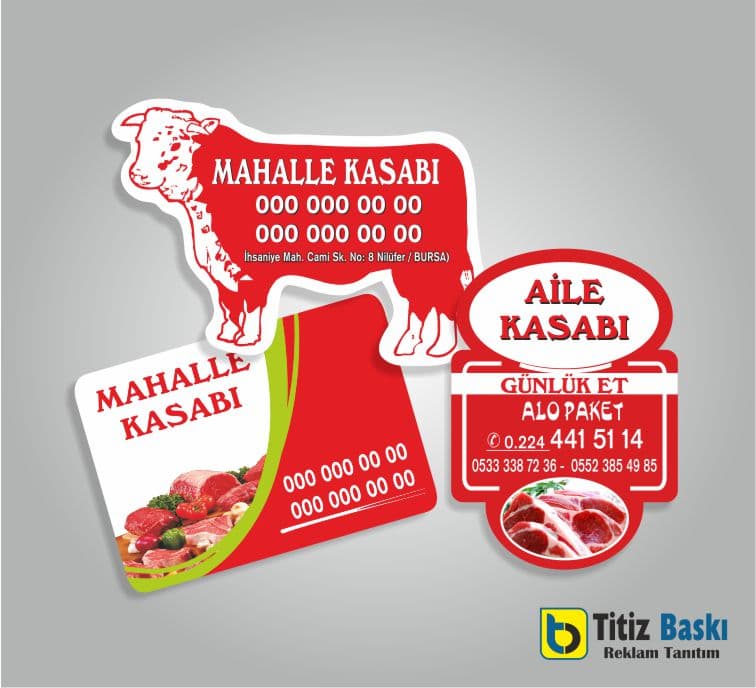 Özel kesim kasap reklam magnetleri örnekleri