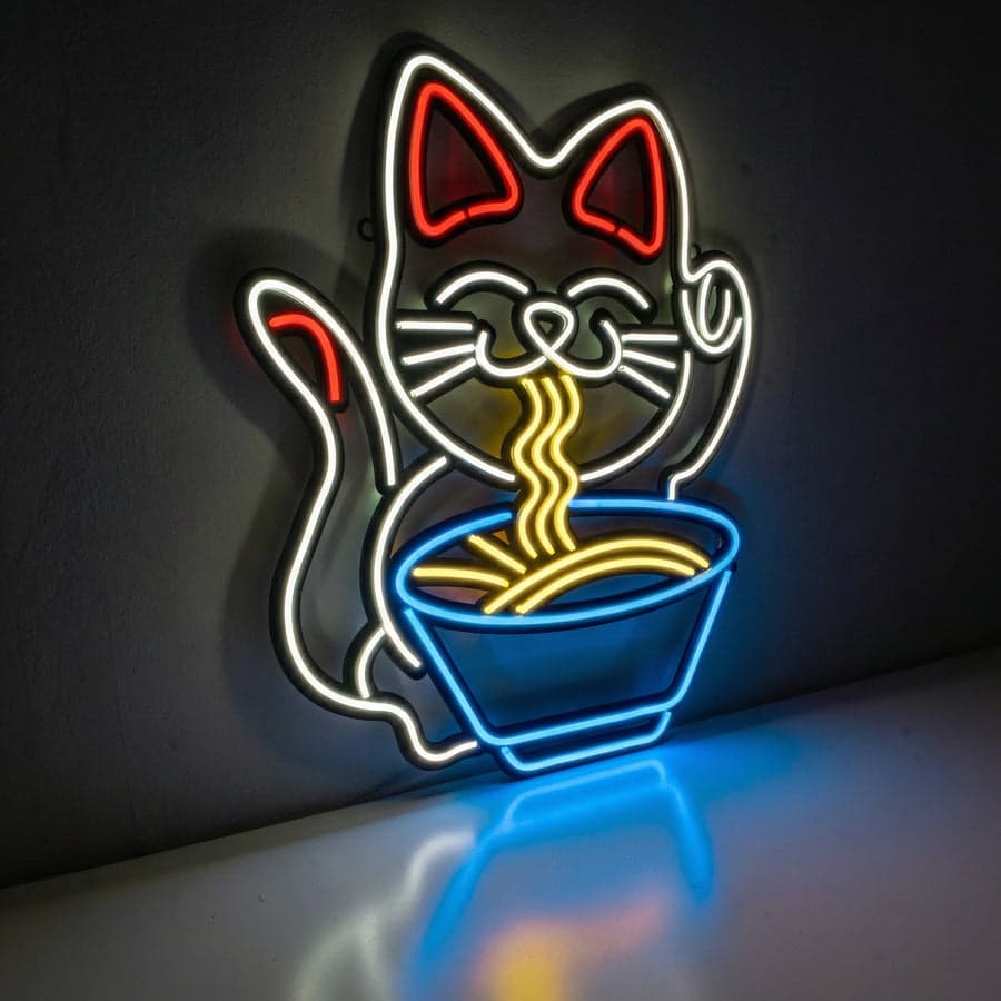 Şanslı Kedi Ramen Neon